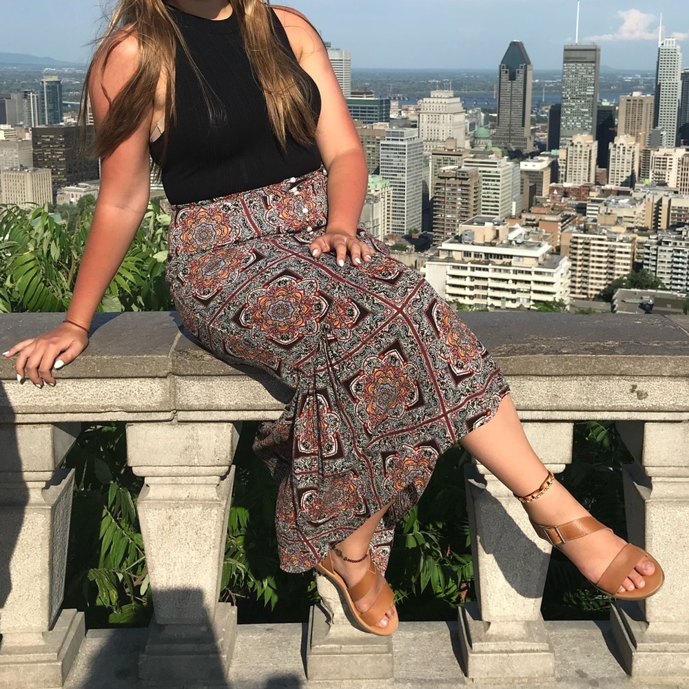 Blue Rain Multicolor Paisley Maxi Skirt